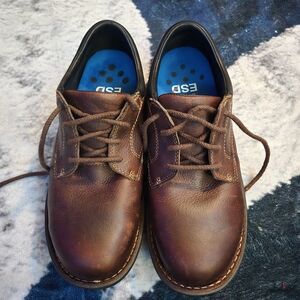 Timberland Men's Dark Brown Leather Steel Toe Oxfords